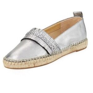 Splendid Jaime Metallic Silver Slip-On Espadrille Shoes 7 Fringe Women’s